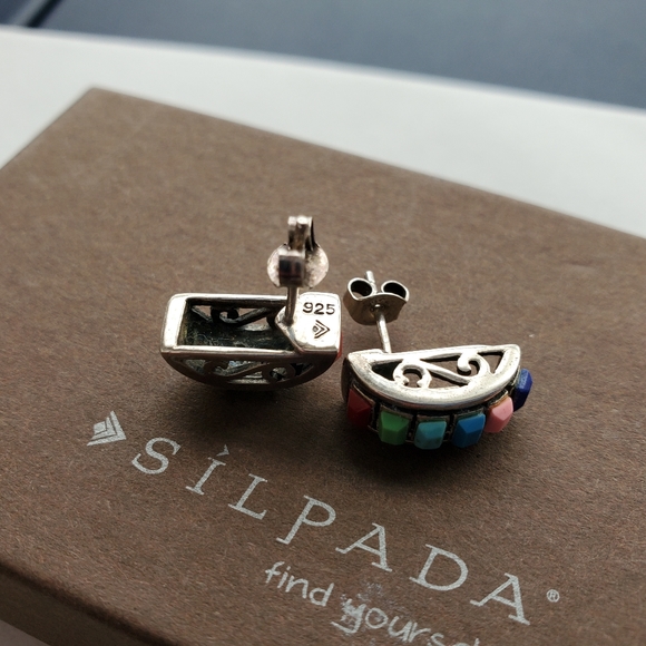 Silpada Multigemstone Post Earrings (Rare) - Picture 12 of 15